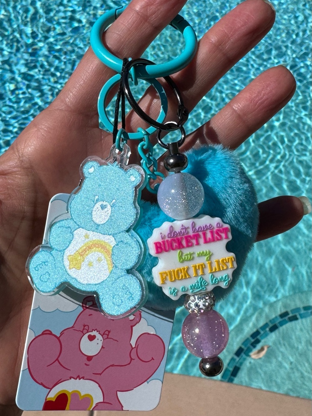 Bucket list funny bag charm and pen